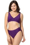 Mor Düz Kruvaze Bikini Takım