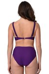 Mor Düz Kruvaze Bikini Takım
