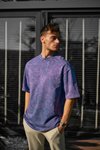 Mor Yıkama Detay Oversize Unisex Penye Tshirt