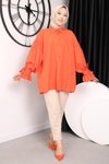 Oranj Kolları Bağlamalı İpli Tunik