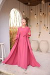 Pembe İkili Abaya Tesettür Takım