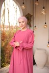 Pembe İkili Abaya Tesettür Takım
