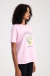Pembe Limon Baskılı Oversize T-shirt