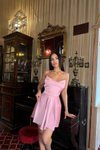 Pembe Mini Askılı Cindy Sırt Bağlama Tasarım Elbise