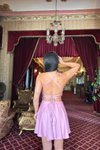 Pembe Mini Askılı Cindy Sırt Bağlama Tasarım Elbise