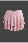 Pembe Mini Fırfırlı Eteği Kat Yüksek Bel Şort Etek
