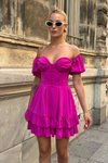 Pembe Mini Owen Sırt Detay Elbise