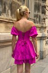 Pembe Mini Owen Sırt Detay Elbise