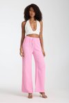 Pembe Müslin Oversize Palazzo Pantolon