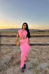 Pembe Önden Bağlamalı Crop Asimetrik Yırtmaçlı Etek İkili Takım