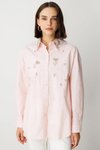 Pembe Taş Detaylı Gömlek