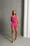 Pembe Yelekli Şort İkili Takım