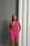Pembe Yelekli Şort İkili Takım