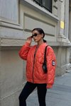 Portakal Kapitone Oversize Ceket