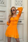 Portakal Mini Kuş Gözü Madonna Elbise