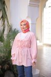 Pudra Beli Büzgülü Lastikli Kimono Tunik