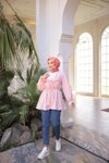 Pudra Beli Büzgülü Lastikli Kimono Tunik