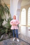 Pudra Beli Büzgülü Lastikli Kimono Tunik
