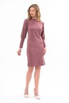 Powder Midi Crew Neck Sleeve Detail Knee Length Knit Dress