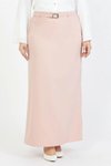 Pudra Uzun Kemerli Büyük Beden Etek