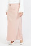 Pudra Uzun Kemerli Büyük Beden Etek