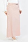 Pudra Uzun Kemerli Büyük Beden Etek