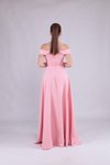 Pudra Uzun Omuz Detay Askılı Abiye Elbise