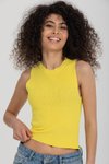 Yellow Basic Crop Knit