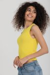 Sarı Basic Crop Triko