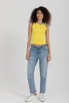 Sarı Basic Crop Triko