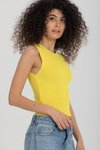 Sarı Basic Crop Triko