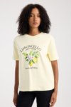 Sarı Limon Baskılı Oversize T-shirt
