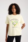 Sarı Limon Baskılı Oversize T-shirt