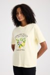 Sarı Limon Baskılı Oversize T-shirt