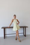 Sarı Mini Halter Yaka Elbise