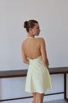 Sarı Mini Halter Yaka Elbise