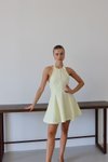 Sarı Mini Halter Yaka Elbise