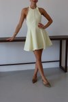 Sarı Mini Halter Yaka Elbise
