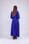 Sax Mavi Kruvaze Yaka Uzun Kol Tesettür Elbise