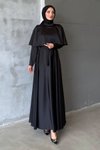 Siyah Beril Tesettür Abiye Elbise