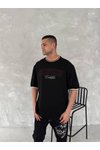 Siyah Boston Oversize Unisex Tshirt
