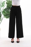 Siyah Cırt Kapama Bol Paça Palazzo Pantolon