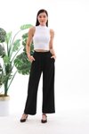 Siyah Cırt Kapama Bol Paça Palazzo Pantolon