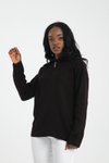 Siyah Fermuarlı Premium Oversize Triko Kazak