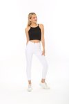 Siyah Fitilli Crop Halter Yaka Örme Atlet