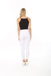 Siyah Fitilli Crop Halter Yaka Örme Atlet