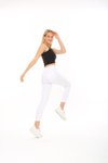 Siyah Fitilli Crop Halter Yaka Örme Atlet