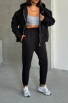 Siyah Kapüşonlu Oversize Alt Üst Eşofman Takım