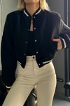 Siyah Kaşe Regular Bomber Ceket