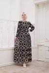 Siyah Kemerli Tesettür Elbise
